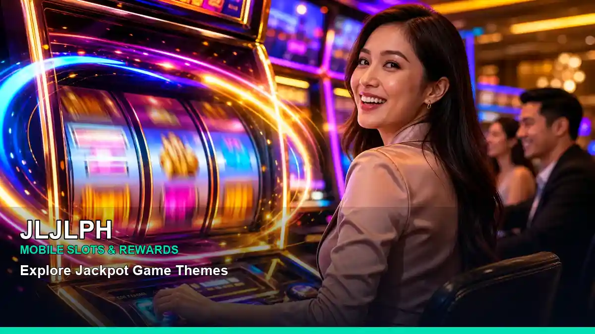 JLJLPH free spins slot games featuring an adult Filipina casino host with a vivid composition